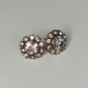 J. Crew Crystal Flower Stud Earrings